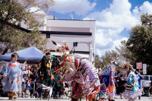 National Indigenous Peoples Day dancers performing outside